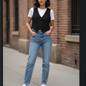 Madden NYC Black Button Vest. Bohemian cottagecore Ptp 22.5” stretchy